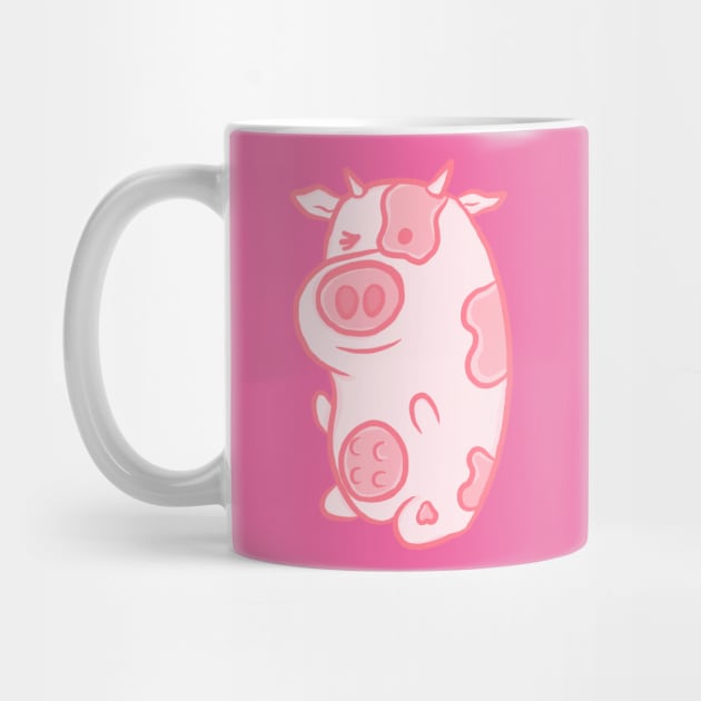 Strawberry Milkshake Pink Cow by RoserinArt